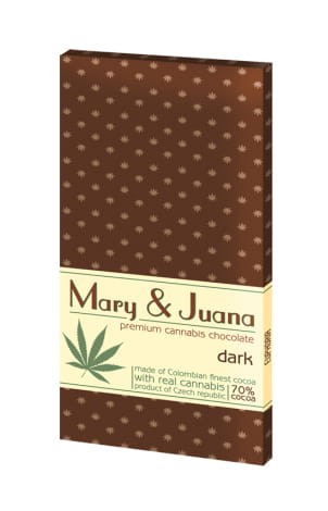 Czekolada gorzka Mary&amp;Juana z łuskanym ziarnem konopi 80g - EUPHORIA